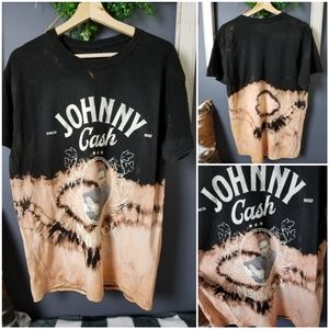 Hand-bleached Johnny Cash tee